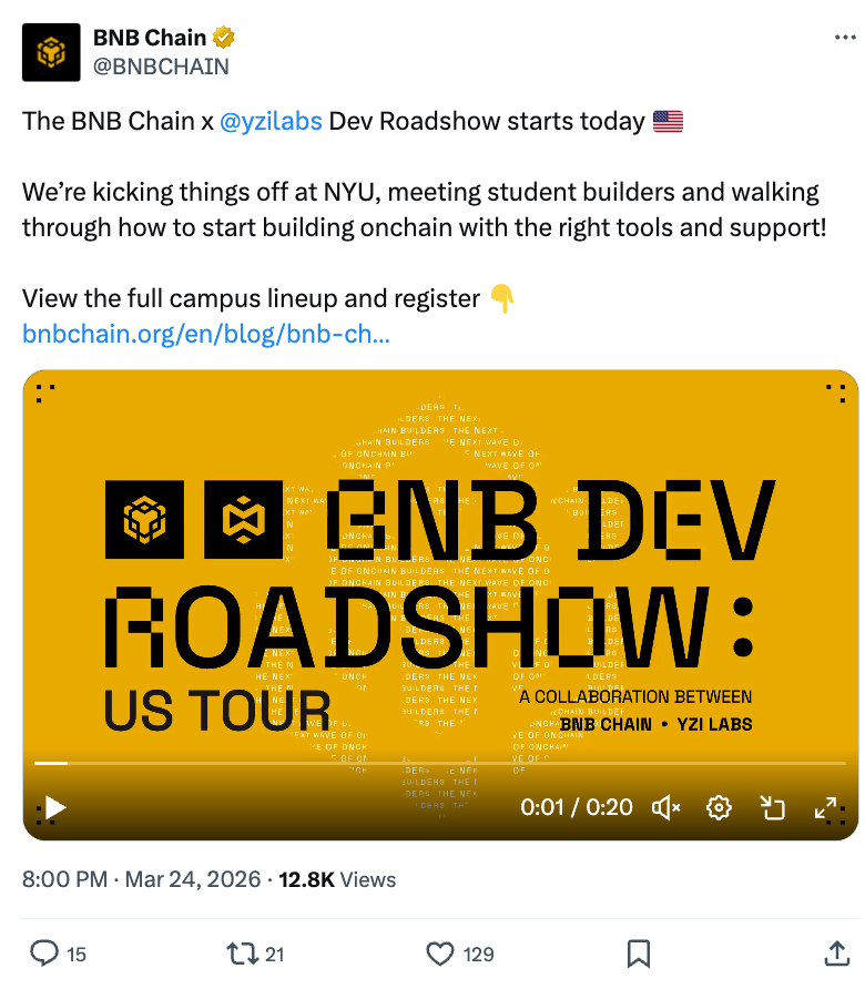 BNB链开发者巡回活动海报