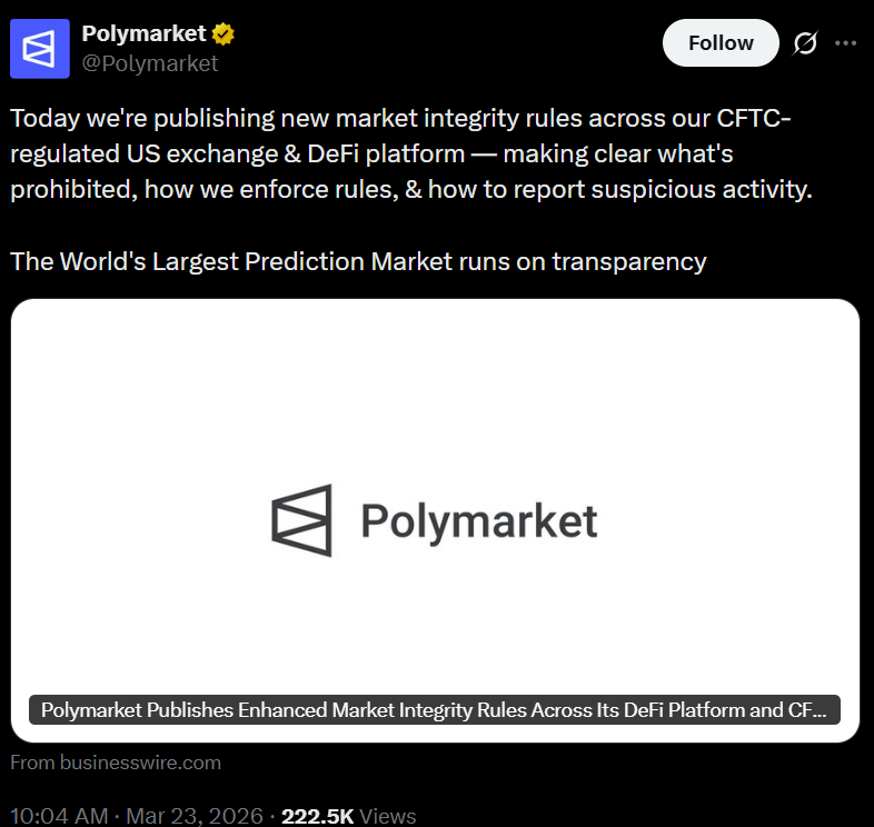 Polymarket规则更新示意