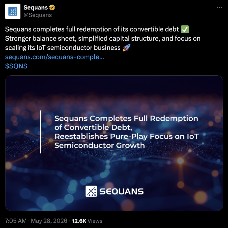 Sequans退出比特币储备，股价反弹14.5%