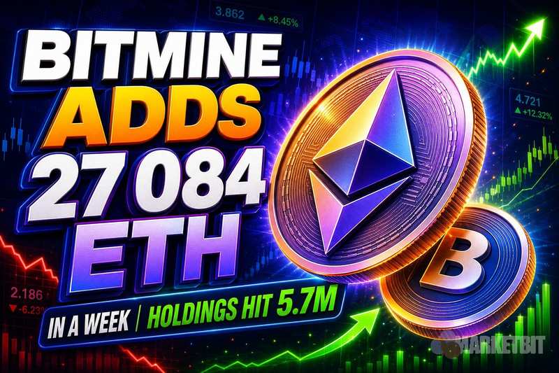 Bitmine一周增持超2.7万ETH，570万枚持仓逼近5%门槛