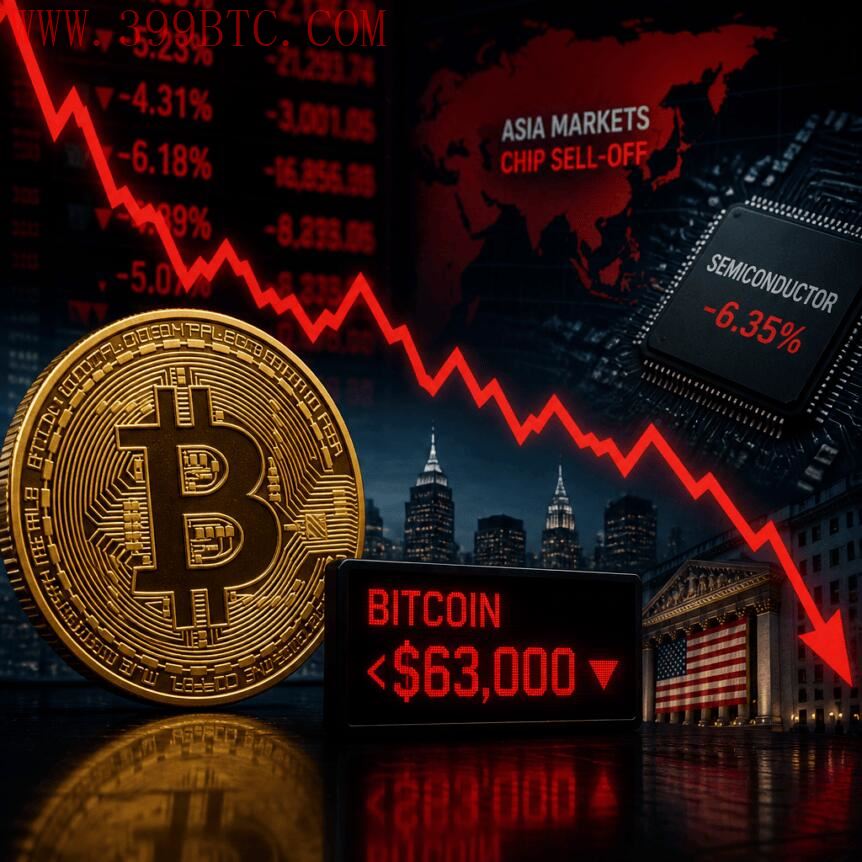 比特币失守63000美元，芯片股暴跌引发全球市场震荡