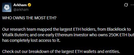 ETH最大持有者揭秘：合约霸榜，个人钱包困于私钥之殇