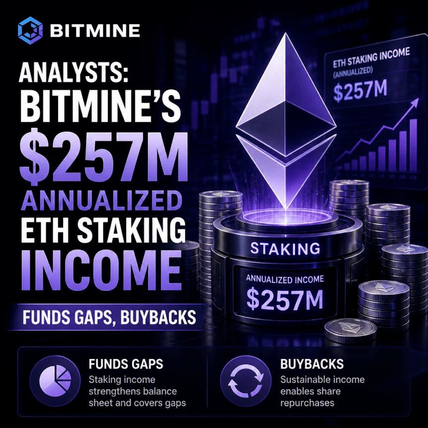 Bitmine质押规模破500万ETH，年收逼近2.6亿