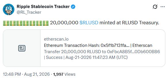 XRP暴涨背后：稳定币铸造与鲸鱼买入双重催化