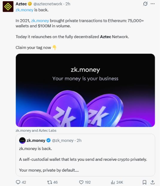 zk.money重返隐私金融舞台：新架构下如何重塑资产匿名性