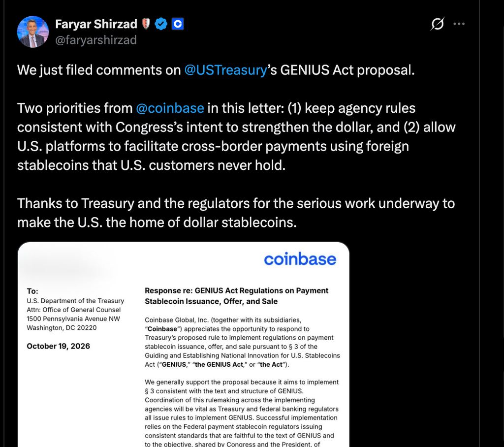 Coinbase推动外国稳定币支付新规，股价盘后走强